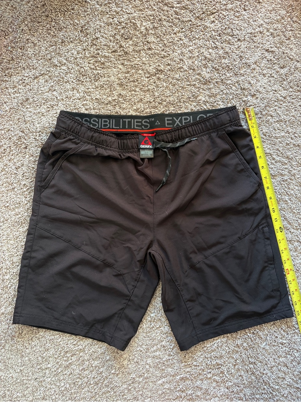 Gerry Men's Venture Stretch Explore Shorts Black Size Large